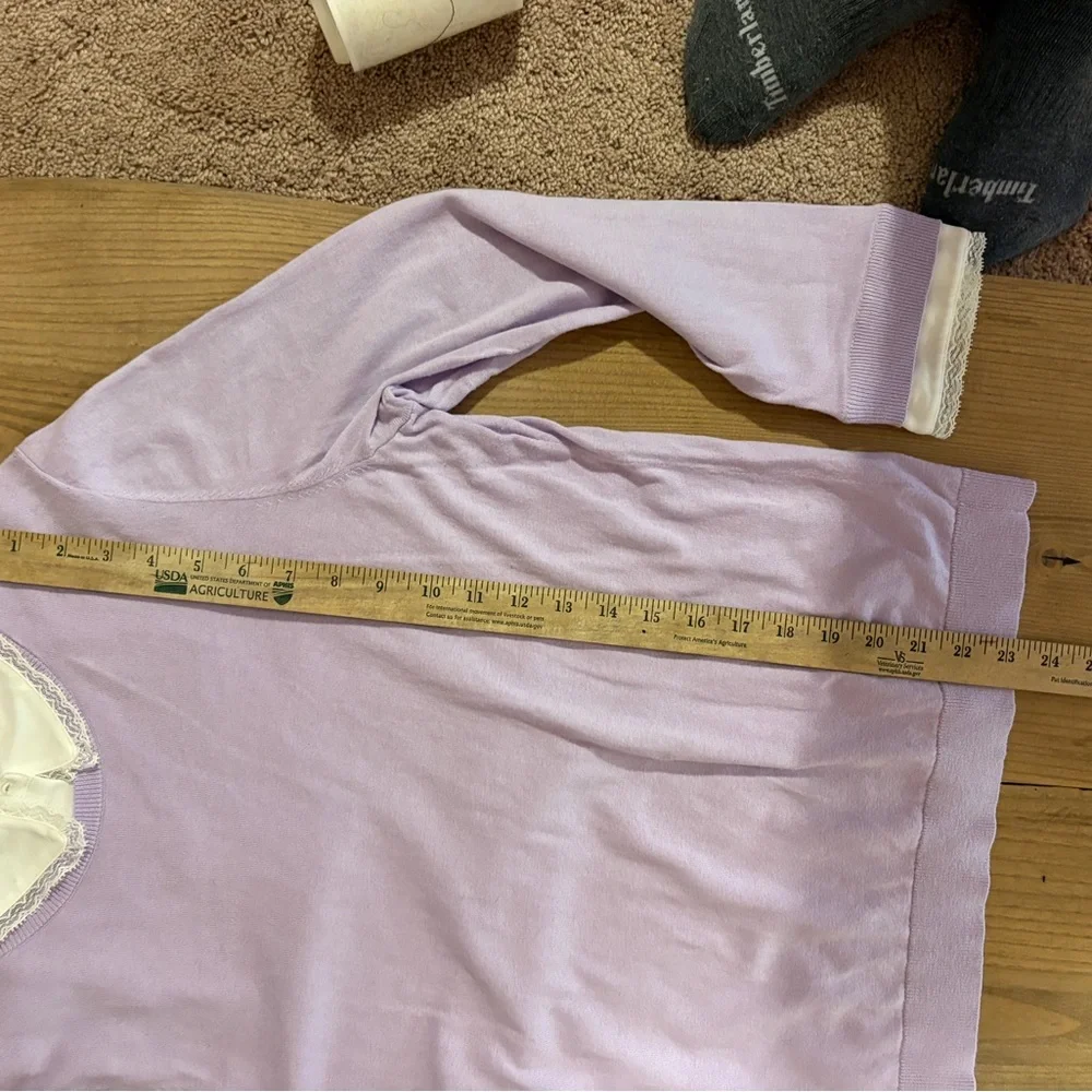 Talbots White and Lavender Top - Picture 3 of 4